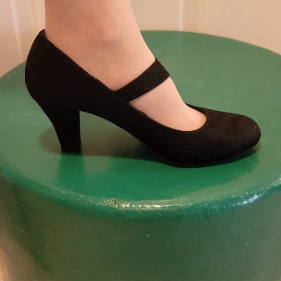 American Eagle, Black, Faux-Suede, Retro, Mary Janes - Picture 3 of 7